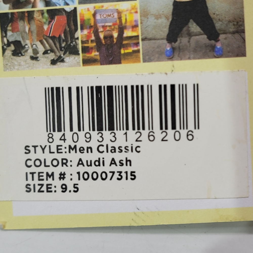 TOMS MEN'S CLASSIC AUDI ASH LIMITED EDITION SHOES LOAFERS SIZE 9.5 NWT - Picture 6 of 14
